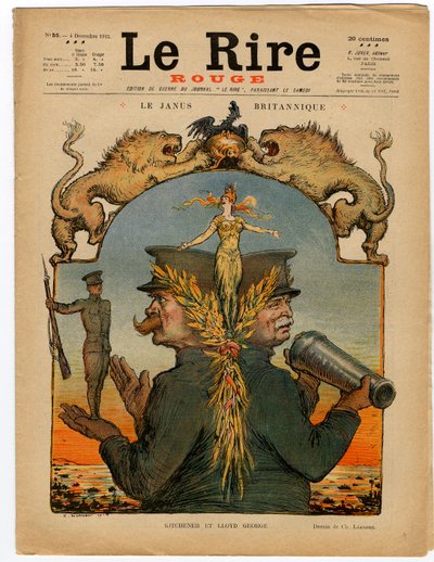 Omslag van "The Red Laughter", Satirisch in Kleuren door Charles Leandre