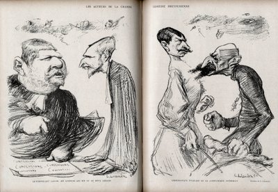 Dreyfus-affaire - De acteurs van de grote Dreyfus-komedie - Caricatuur door Charle door Charles Leandre