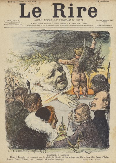 Hulde aan Honore Daumier, Illustratie voor Le Rire door Charles Leandre