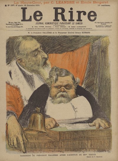 M Le President Fallieres en Le Procureur General Octave Bernard, Illustratie voor Le Rire door Charles Leandre