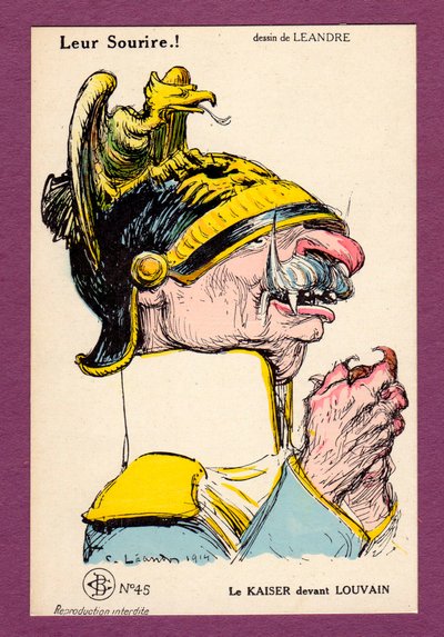 Ansichtkaart, Satirisch in kleuren door Charles Leandre