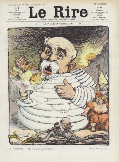 President Bibendum. Illustratie voor Le Rire door Charles Leandre