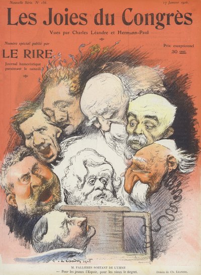 De vreugden van het congres. Illustratie voor Le Rire door Charles Leandre