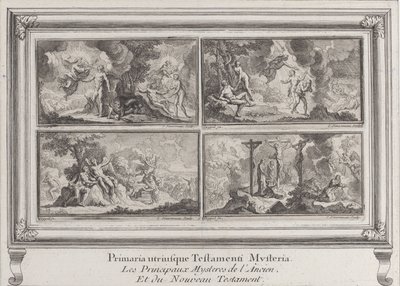 Vier Bijbelse scènes: de belangrijkste mysteries van het Oude en Nieuwe Testament, 1680-1728 door Charles Louis Simonneau