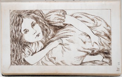 Ms Add. 46700, f.20 Alice in het huis van het Witte Konijn, illustratie uit 