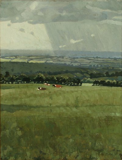 Een herfstlandschap met rustend vee door Charles Marie Dulac