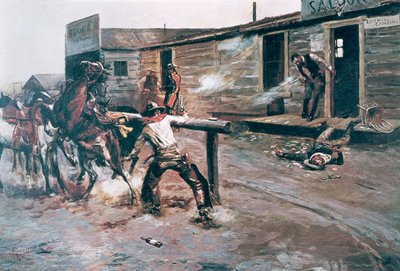 De Dood van een Gokker door Charles Marion Russell