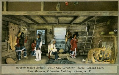 Iroquois Indianen Tentoonstelling, Staatsmuseum, Albany door Charles Marion Russell