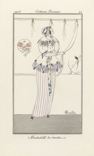 Ochtendjurk, uit Costumes Parisiens, uitgegeven 1913 door Charles Martin
