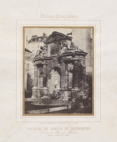 Fontein van de Jardin du Luxembourg (grot van Marie de Médicis) door Charles Marville