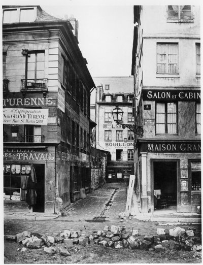 Parijs 4 rue de Breteuil, uitzicht vanaf rue Reaumur richting rue Vaucanson, 1858-78 door Charles Marville