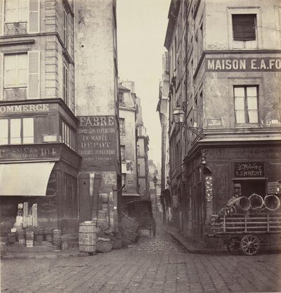 Rue Mondétour, de la rue Rambuteau, 1860s-70s door Charles Marville