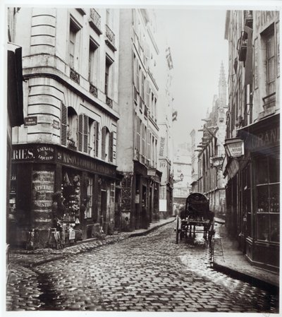 Rue Saint-Severin, vanaf de Rue de la Harpe, Parijs, 1858-78 door Charles Marville