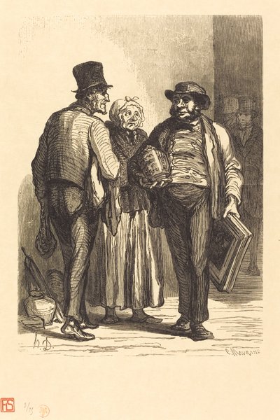 Het Hotel van de Commissarissen: De Handelaren door Charles Maurand after Honoré Daumier