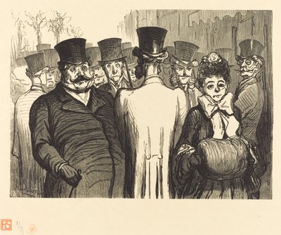 De Boulevard des Italiens door Charles Maurand after Honoré Daumier