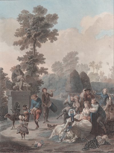 Le Tambourin, 1788-94 door Charles Melchior Descourtis