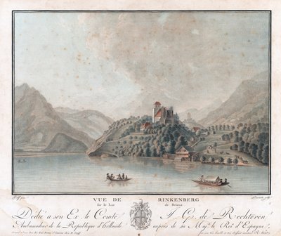 Uitzicht vanaf Rinkenberg over het Brenzermeer door Charles Melchior Descourtis