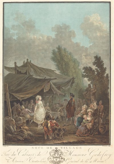 Dorpstrouw (Village Wedding) door Charles Melchior Descourtis after Nicolas Antoine Taunay