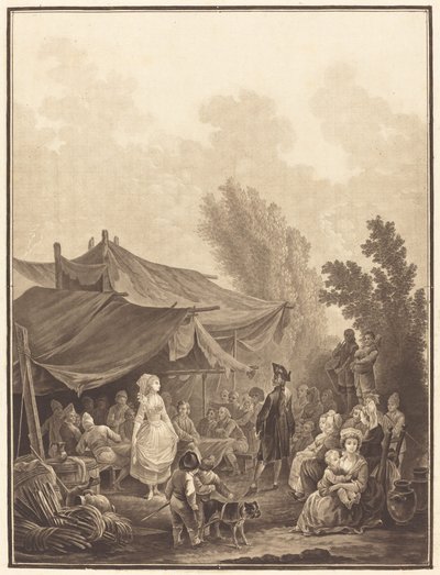 Dorpsbruiloft (Noce de Village) door Charles Melchior Descourtis after Nicolas Antoine Taunay