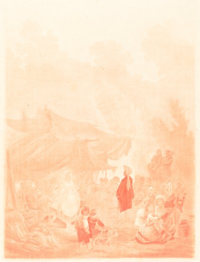 Dorpsbruiloft door Charles Melchior Descourtis after Nicolas Antoine Taunay