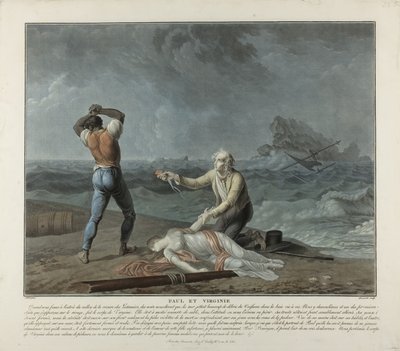 Paul en Virginie door Charles Melchior & Schall Jean (1752-1825) Descourtis