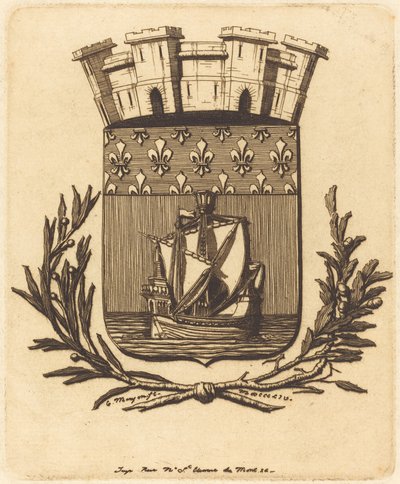 Symbolische wapens van de stad Parijs door Charles Meryon