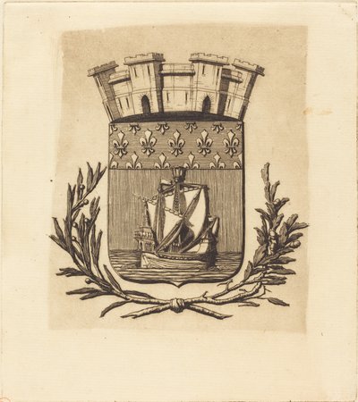 Symbolische wapens van de stad Parijs door Charles Meryon