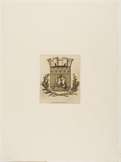Symbolische wapens van de stad Parijs door Charles Meryon