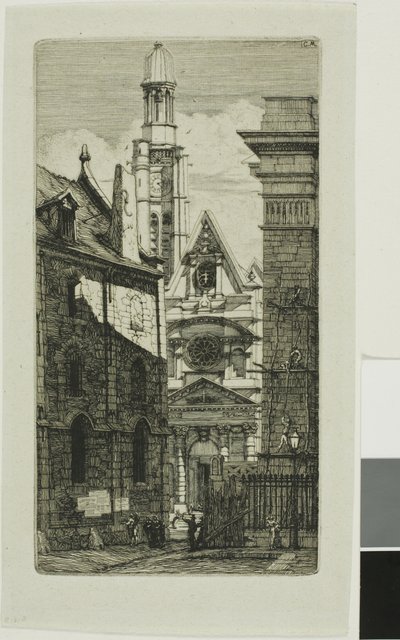 Kerk van St. Etienne du Mont, Parijs door Charles Meryon