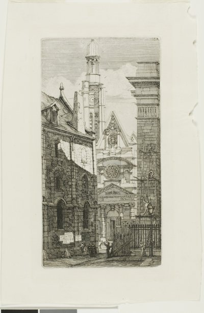 Kerk van St. Etienne du Mont, Parijs door Charles Meryon