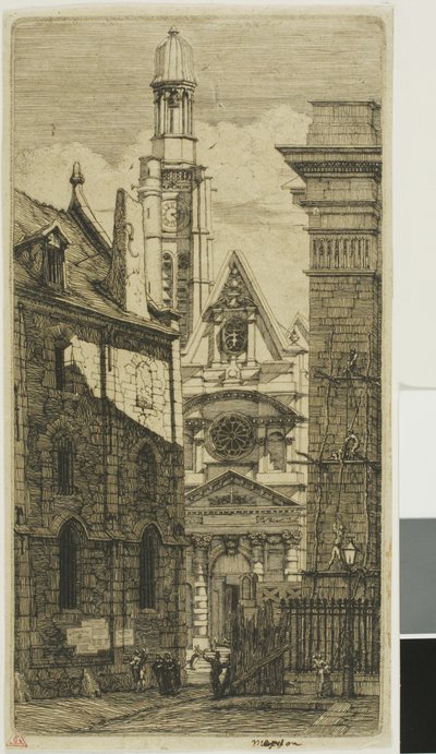 Kerk van St. Etienne du Mont, Parijs door Charles Meryon