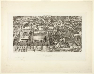 Collège Henry IV (of Lycée Napoléon), Parijs door Charles Meryon