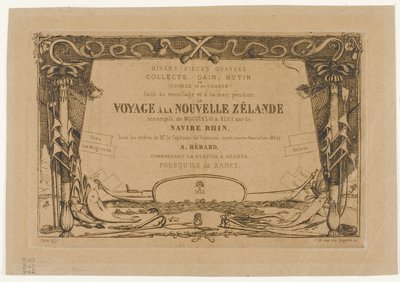 Omslag voor een reis naar Nieuw-Zeeland (1842-46) door Charles Meryon