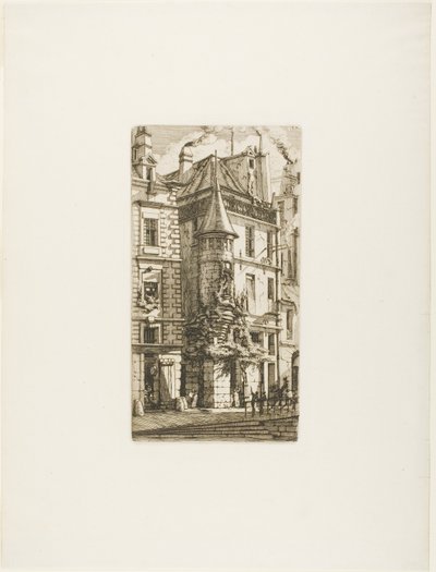 Huis met een torentje, rue de la Tixéranderie door Charles Meryon
