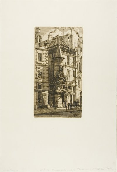 Huis met een Toren, rue de la Tixeranderie, Parijs door Charles Meryon