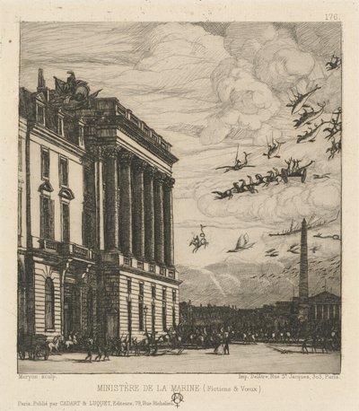 Het Ministerie van Marine, Parijs door Charles Meryon