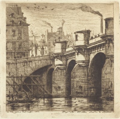 Le Pont Neuf, Parijs door Charles Meryon