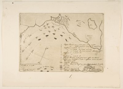 Plan van de Slag bij Sinope, 1853 door Charles Meryon