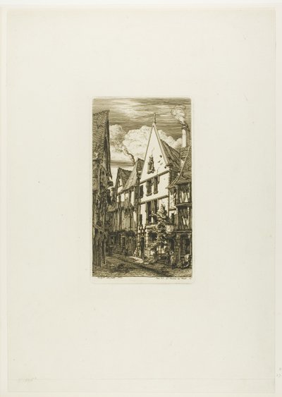 Rue des Toiles, Bourges door Charles Meryon