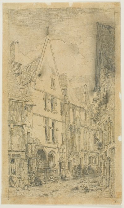 Rue des Toiles, Bourges door Charles Meryon