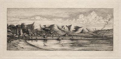 Seine vissen bij Charcoal Burners Point, Akaroa, 1865 door Charles Meryon