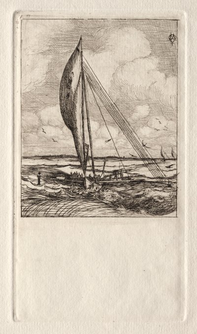 Snel Zeilende Proa, Mulgrave Archipel, Oceanië door Charles Meryon
