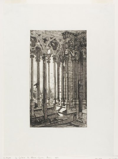De Galerij van Notre-Dame, Parijs door Charles Meryon