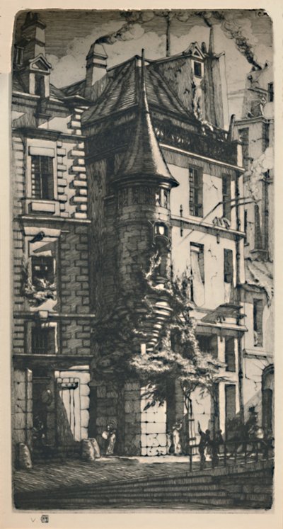Tourelle De La Rue De La Tixeranderie 2e staat door Charles Meryon