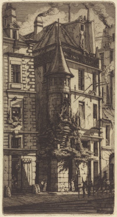 Tourelle de la Rue de la Tixeranderie, Parijs door Charles Meryon