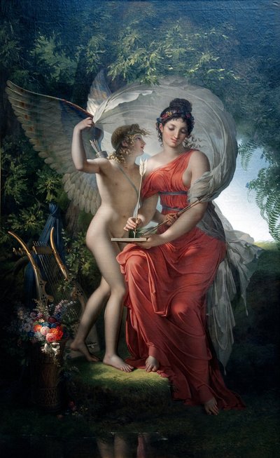 Erato, Muze van de Lyrische Poëzie door Charles Meynier