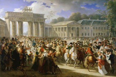 Frans: Entrée de Napoléon à Berlin. 27 octobre 1806 Intocht van Napoleon I in Berlijn, 27 oktober 1806 door Charles Meynier