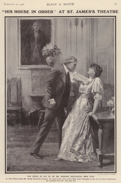 Engelse acteurs George Alexander en Irene Vanbrugh in een productie van Arthur Wing Pinero