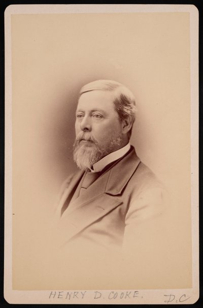 Portret van Henry David Cooke 1825-1881, voor 1881 door Charles Milton Bell