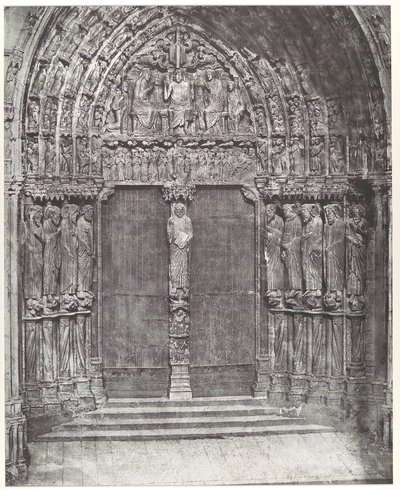 Kathedraal van Chartres, centraal portaal van het zuidelijke transept; Het Laatste Oordeel door Charles Nègre